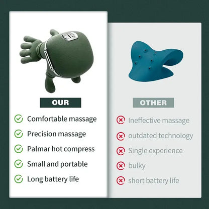 Kneadwell massager compared with an ordinary neck pillow